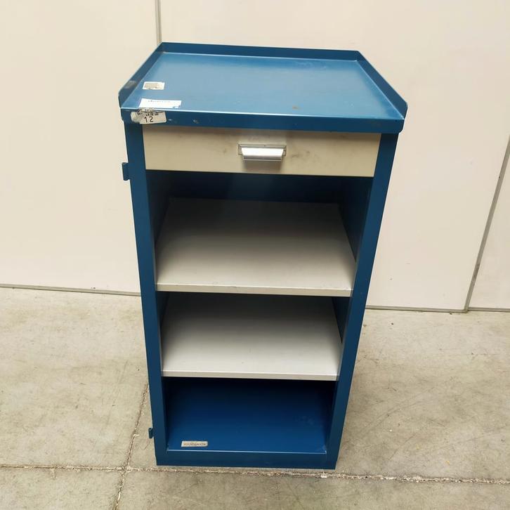 Industriele blauwe stalen kast - 103x50x50 cm, Huis en Inrichting, Kasten | Overige, Gebruikt
