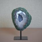 Agaat met Kristal op Voet - Decoratief Mineraal, Ophalen of Verzenden, Mineraal