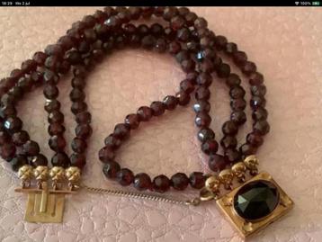 Bijzonder mooi antieke Gouden armband edelsteen Granaat 14 k beschikbaar voor biedingen