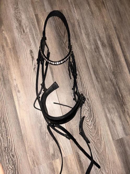 Hoofdstel met Swarovski frontriem maat cob, Dieren en Toebehoren, Paarden en Pony's | Hoofdstellen en Tuigage, Zo goed als nieuw