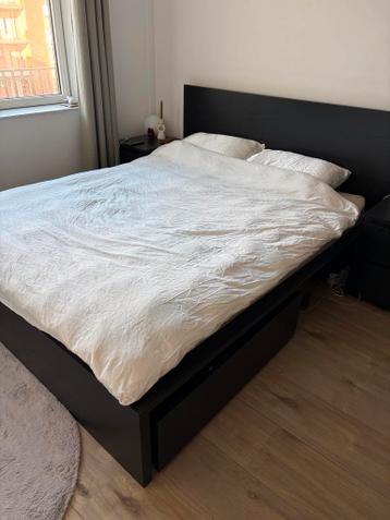 Ikea Malm bed 160x200 + Luröy lattenbodem - afbeelding 1
