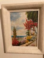 Olieverf Gardameer doorkijkje afmeting h 38 x br 21 cm, Antiek en Kunst, Kunst | Schilderijen | Klassiek, Ophalen