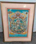 Schilderij ets zeefdruk Indonesische voorstellingen, Antiek en Kunst, Ophalen of Verzenden
