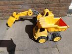 Stevige gele graafmachine en kiepwagen, Ophalen, Gebruikt