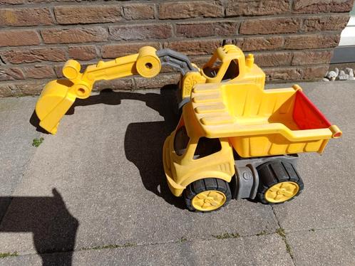 Stevige gele graafmachine en kiepwagen, Kinderen en Baby's, Speelgoed | Speelgoedvoertuigen, Gebruikt, Ophalen