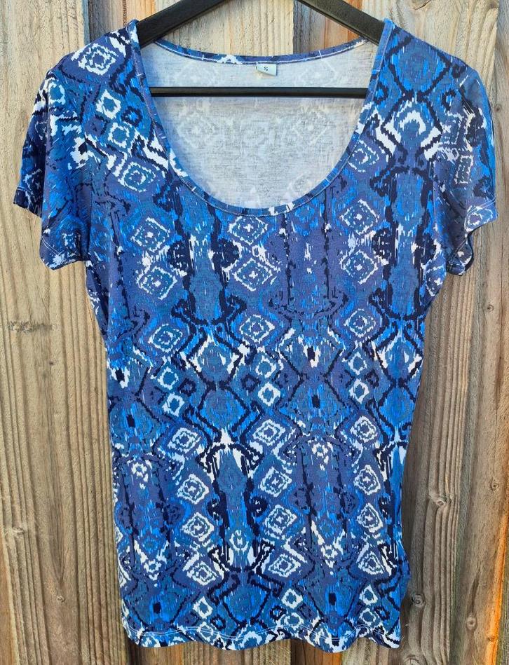 Shirt - maat S - blauw / wit - NIEUW, Kleding | Dames, T-shirts, Nieuw, Maat 36 (S), Blauw, Korte mouw, Ophalen of Verzenden