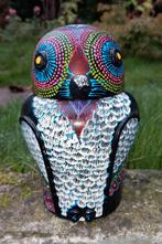 Birmaanse lakwerk dekseldoos met uil, Ophalen of Verzenden