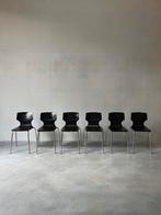 Vintage hout + chroom Pagholz stoelen, set van 6, Huis en Inrichting, Stoelen, Ophalen of Verzenden, Zo goed als nieuw, Bruin