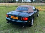 Mazda MX-5 1.6 – Groene roadster met beige leder apk 08-2026, Achterwielaandrijving, Beige, 4 cilinders, Cabriolet
