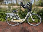 Batavus Mambo moederfiets wit met voor en achterzitje, Fietsen en Brommers, 50 tot 53 cm, Dubbele standaard, Gebruikt, 2 zitjes