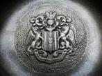 2 Tinnen wijnproefbakje tastevin wapenschild Mechelen België, Antiek en Kunst, Antiek | Tin, Ophalen of Verzenden