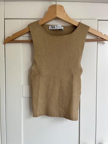 Zara crop top goud beschikbaar voor biedingen