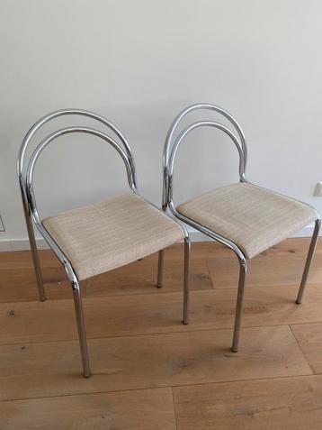 2 postmoderne eetkamerstoelen chroom, Italië, jaren ‘80. beschikbaar voor biedingen