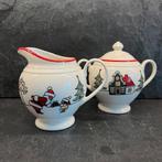 Wedgwood Windsor Christmas – suikerpot & melkkan, Wedgwood, Gebruikt, Ophalen of Verzenden, Nvt