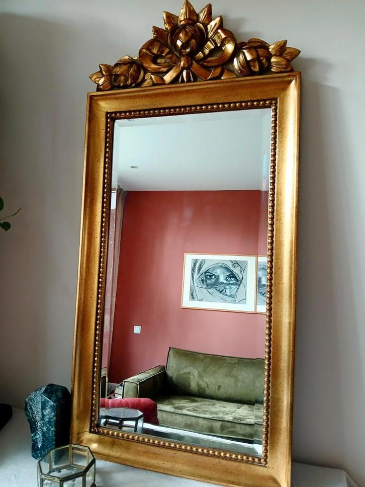 DeKnudt spiegel kuifspiegel strik rozen goud, Antiek en Kunst, Antiek | Spiegels, Minder dan 50 cm, Minder dan 100 cm, Rechthoekig