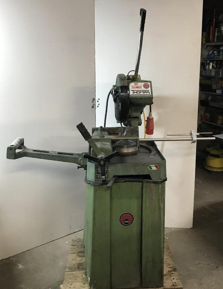 Metaal afkortzaag, Thomas, 315T, 400 volt, met afsteunrol, Doe-het-zelf en Verbouw, Gereedschap | Zaagmachines, Gebruikt, Afkortzaag