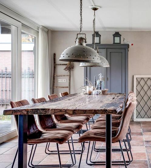 XXL grote massiefe houten eettafel tafel, Huis en Inrichting, Tafels | Eettafels, Zo goed als nieuw, 50 tot 100 cm, 200 cm of meer