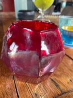 Leuk Pols Potten Vaasje, Ophalen of Verzenden, Minder dan 50 cm, Rood, Glas