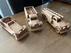 Antieke Houten Speelgoedauto's - Set van 5, Antiek en Kunst, Ophalen of Verzenden