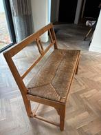 Houten Bankje met Riet Zitting, Antiek en Kunst, Ophalen of Verzenden