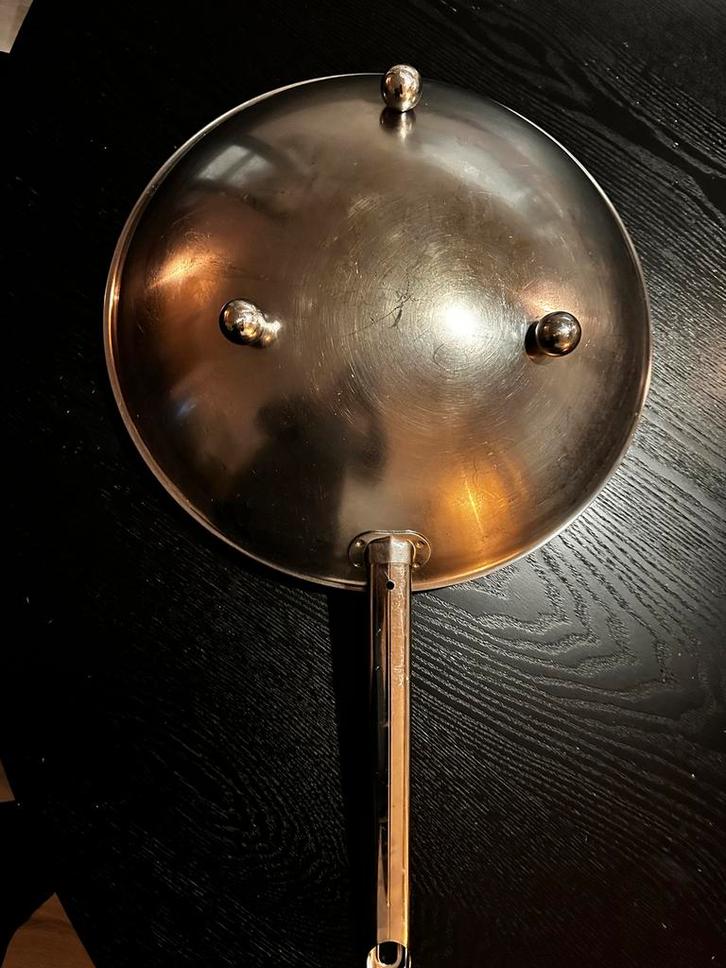 Professionele RVS Wokpan 36cm, Huis en Inrichting, Keuken | Potten en Pannen, Zo goed als nieuw, Wok, Rvs, Inductieplaat, Ophalen