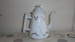 wit met goud emaille koffiekan met schaatshandvat H26cm, Antiek en Kunst, Antiek | Emaille, Ophalen of Verzenden