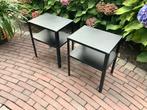 2x IKEA Knarrevik Nachtkastjes, Minder dan 55 cm, Gebruikt, Metaal of Aluminium, Vierkant