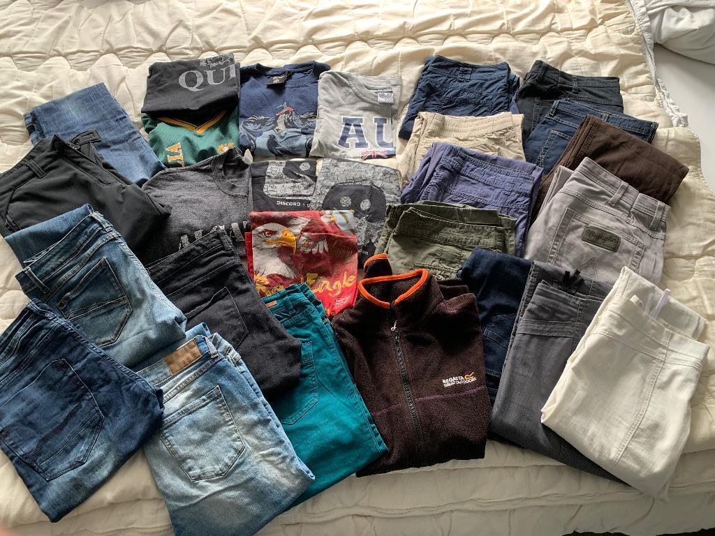 Kleding heren dames en kinderen. (1 Euro per kledingstuk), Lang, Gedragen, Ophalen, Maat 38/40 (M)