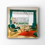 Lezende vrouw in het zonnetje – Nederland, 1961 Fotografie, Ophalen of Verzenden, Nieuw, Schilderij, Minder dan 50 cm