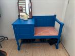 Telefoonbankje blauw, Antiek en Kunst, Antiek | Meubels | Stoelen en Banken, Ophalen of Verzenden