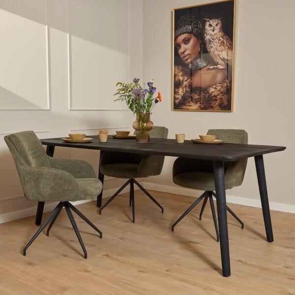 Tafel omaha black starfurn 240 cm, Huis en Inrichting, Tafels | Eettafels, Zo goed als nieuw, 200 cm of meer, Vijf personen of meer