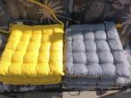 Nieuw 6x waterafstotende tuinstoel kussens geel/grijs 38x38, Tuin en Terras, Tuinmeubel-accessoires, Ophalen of Verzenden, Nieuw