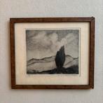 Ets J.M. Graadt van Roggen - Landschap met Cipres, Ophalen of Verzenden