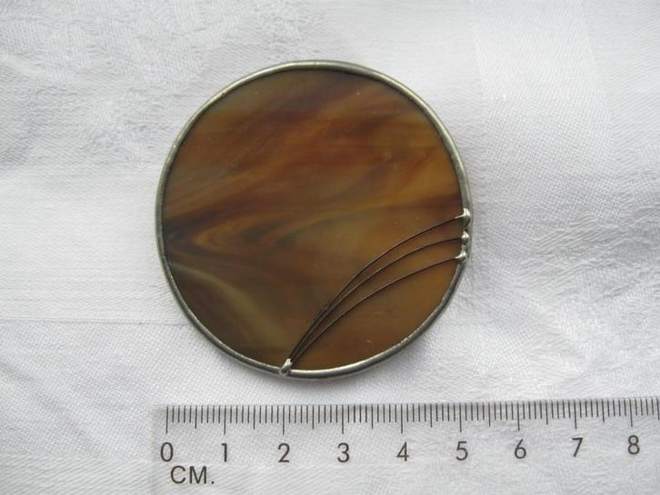 Unieke handgemaakte vintage retro broche glas in lood effect, Sieraden, Tassen en Uiterlijk, Broches, Zo goed als nieuw, Overige materialen