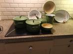 Oud groene keuken/pannenset, Antiek en Kunst, Antiek | Emaille, Ophalen