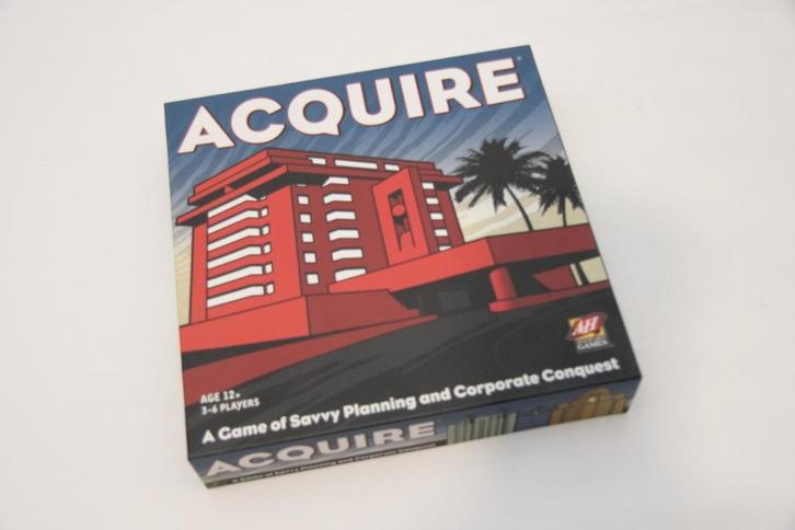 Acquire bordspel, Hobby en Vrije tijd, Gezelschapsspellen | Bordspellen, Zo goed als nieuw, Een of twee spelers, Drie of vier spelers