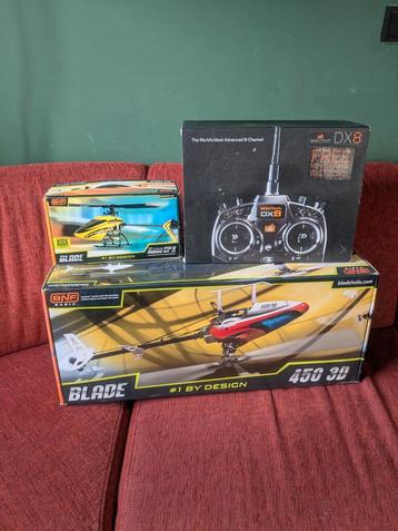 Blade 450 3D RC helicopter + Blade Nano CPX + Spektrum DX8 beschikbaar voor biedingen