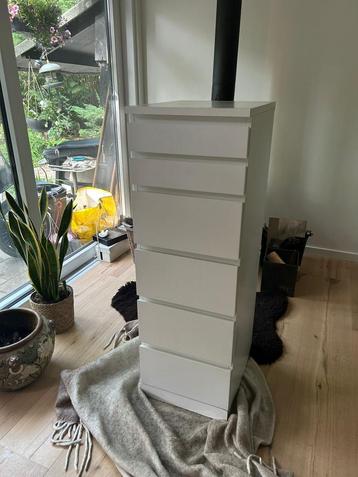 Ikea Malm Ladekast, 6 lades met spiegel