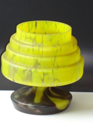 art deco glaspasta Clichy glas gele & bruine kleurpigmenten beschikbaar voor biedingen