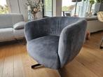 Mooie grijs blauwe draaifauteuil., Huis en Inrichting, Fauteuils, Ophalen, Zo goed als nieuw, 75 tot 100 cm, 50 tot 75 cm