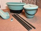 Luma babybad set met emmer en zitje lichtblauw, Kinderen en Baby's, Badjes en Verzorging, Gebruikt, Badje, Standaard, Ophalen