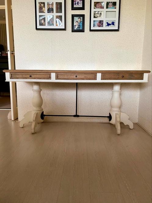 Riviera Maison side table met facetglas en lades, Huis en Inrichting, Tafels | Sidetables, Zo goed als nieuw, 50 tot 75 cm, 150 tot 200 cm