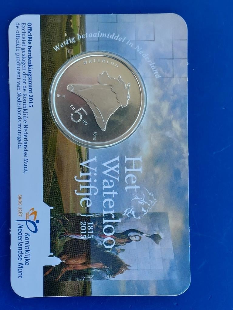 5 Euro Coincard Waterloo, Ophalen of Verzenden, Euro's, Losse munt