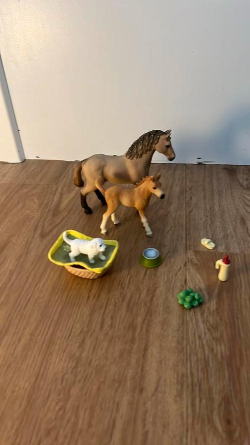 Schleich merrie en veulen 42432, Verzamelen, Speelgoed, Zo goed als nieuw, Ophalen of Verzenden