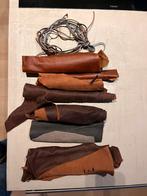 Reststukken leer / leder lappen, Ophalen, Gebruikt, Bruin, Leer of Kunstleer
