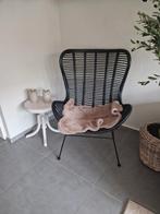 Zwarte rieten stoel, Huis en Inrichting, Stoelen, Ophalen, Zwart, Eén
