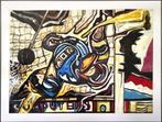 Schilderij "De IJshockeyspeler" door J. Kramer, Antiek en Kunst, Kunst | Schilderijen | Klassiek, Ophalen