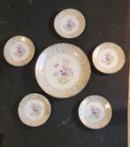 Gebakstel, Bavaria porselein, bord met 5 schoteltjes, Ophalen of Verzenden