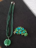 Vintage ketting met broche, Ophalen of Verzenden, Zo goed als nieuw, Overige materialen