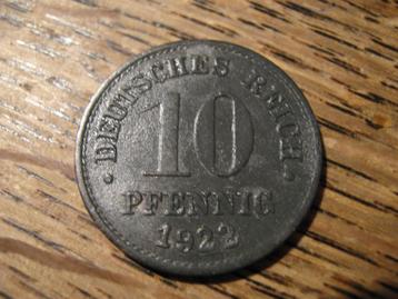 Duitse Rijk 10 Pfennig 1922 #588 beschikbaar voor biedingen